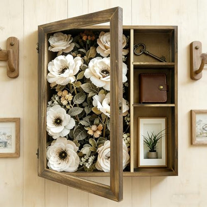 Extra Deep Shadow Box Frame 16x14, Depth 6in Shadow Boxes Display Cases, for Flowers Bouquet Wedding Picture Photo and Keepsake (Carbon) - color: Carbon