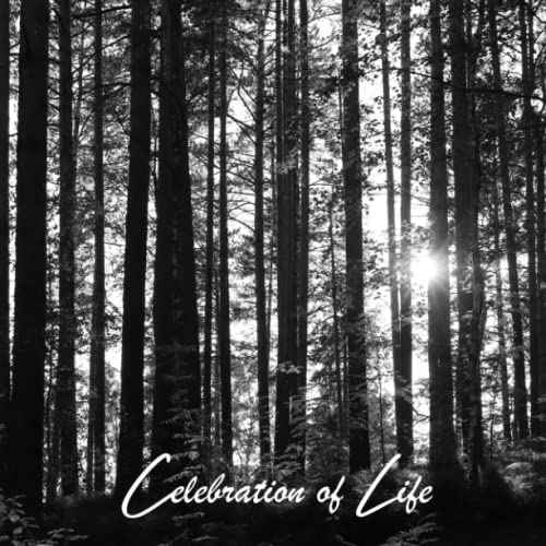 Funeral Guest Books Celebration Of Life: Sunset Forest Background Memorial Funeral Guest Book