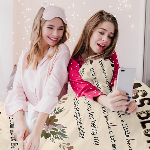 Leopard Badass Bestie Gift, Badass Bestie Blanket, Leopard Sisters Gift, Sister Blanket, Sister Gifts from Sister, Gifts for Best Friends - Super Soft Flannel Blanket 50" x 60" - color: Besties