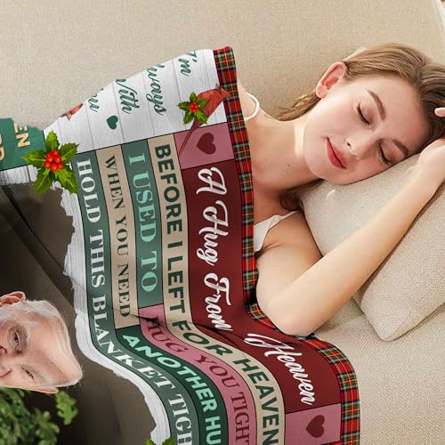 Custom Memorial Blanket with Picture, Memorial Gifts for Loss of Loved One - color: A Hug from Heaven 4
