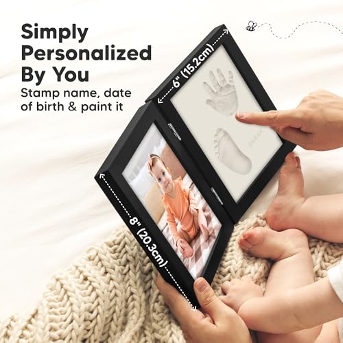 Baby Hand and Footprint Kit, Quick Dry Clay Newborn Keepsake (Onyx Black) - color: Onyx Black