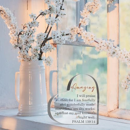 Christian Plaque Sign, Christian Gifts for Women, Inspirational Religious Birthday Gifts, Bible Verse Gifts for Family Sister Friend Mom, Faith Based Decorative Paperweight Accessories - style: Christian 02