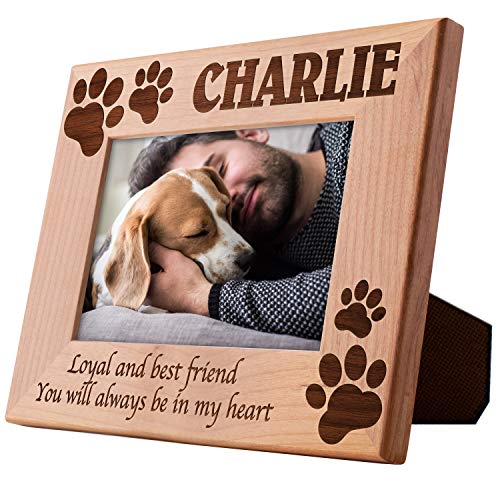 Dog Memorial Gift, Remembrance Personalized Picture Frame | 4x6 | Loss of Cat, Dog Gifts, Pet Memorial for Cats, Dogs - Loyal & Best Friend, Custom Engraved with Dogs Name D#21 - size: 4x6