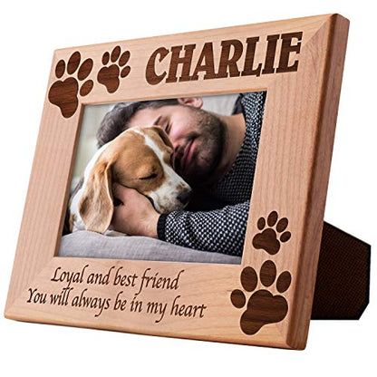 Dog Memorial Gift, Remembrance Personalized Picture Frame | 4x6 | Loss of Cat, Dog Gifts, Pet Memorial for Cats, Dogs - Loyal & Best Friend, Custom Engraved with Dogs Name D#21 - size: 4x6