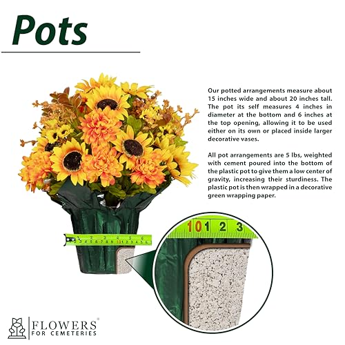 Fall Artificial Flowers - Grave Decoration - Home Décor - Pot Flowers - Plum Peony and White Hydrangea Flowers in Pot - size: Pot