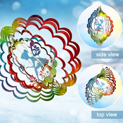 Fairy Wind Spinner Hanging Wind Sculptures & Spinners for Outside - color: Mandala Flower Fairy