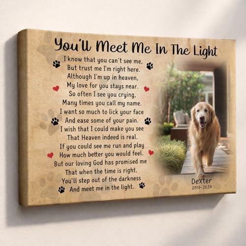 LOPHAW SHIPS NEXT DAY Personalized Dog Memorial Canvas Prints with Photo Name Date - Custom Pet Memorial Gifts for Dogs & Cats, Bereavement Remembrance Gifts, In Memory of Beloved Dog, Printed in USA - color: Style 03