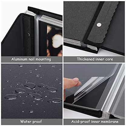 Zesthouse Photo Album Self Adhesive Pages, 60 Pages Magnetic Scrapbook Albums with Sticky Page, Photos Album Holds 8x10 & 5X7 & 4x6 & 6x8 & 3x5, Large Picture Book Ideal Gift for Family Wedding Baby - color: Black, size: 11"x10.6"/Black 60 Pages