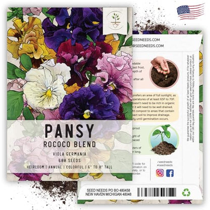 Seed Needs Rococo Pansy Seeds to Plant a Mixture of Frilly Flowers 2 Packs - size: 2 Packs, style: Rococo Pansy