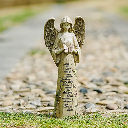 Topadorn Garden Statuary Outdoor Praying Angel Resin Figurines,Collectible Sculptures,2PK