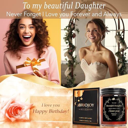 My Beautiful Daughter Candle Gift from Mom Dad - Unique Valentines Day, Love You, Bridal Shower, Wedding, Mother's Day, Birthday Gift for Daughter Adult - Cashmere Vanilla Scented Soy Candle - color: Beautiful daughter