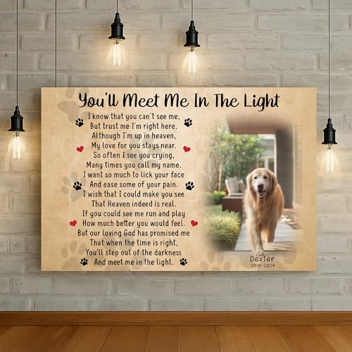 KiKiLuna Personalized Dog Cat Memorial Framed Canvas Poster - color: Design 3