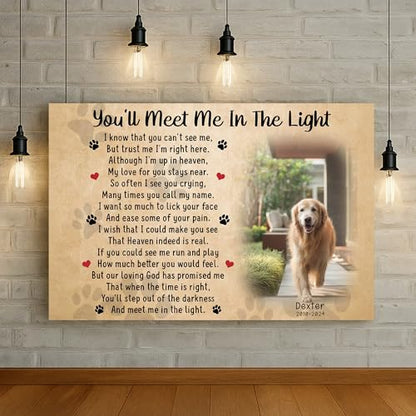 KiKiLuna Personalized Dog Cat Memorial Framed Canvas Poster - color: Design 3