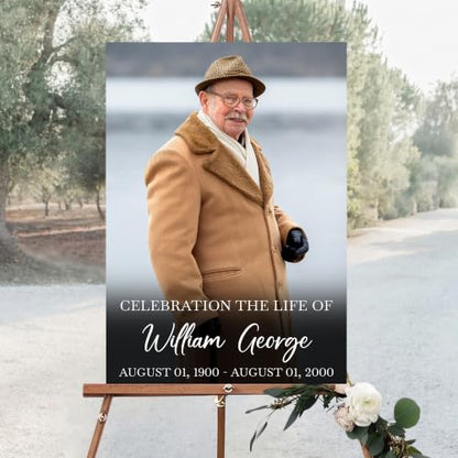 Personalized Funeral Celebration Of Life Welcome Sign #14 - color: Style 14