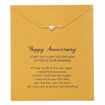 RZKING Golden Necklace for Women, Gifts for Best Friend Sister Mom Daughter - style: Arrow&Heart