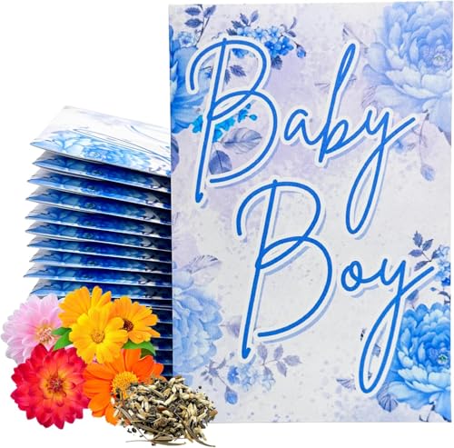 Wildflower Seed Packets Baby Boy Baby Shower Party Favors (Pack of 30) - Wildflower Seed Packet Favors Gift Boy Blue - color: Baby Boy