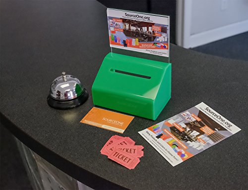 SOURCE ONE Acrylic Heavy Duty Donation/Ballot Box with Lock and Sign Holder - color: Green, size: 40 Pack