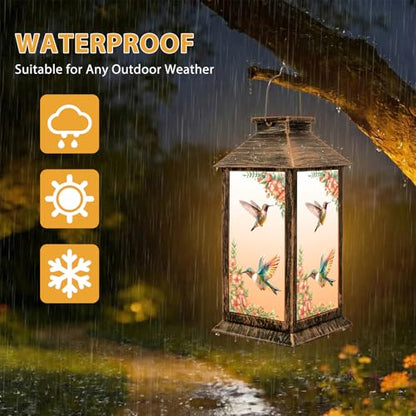 YHmall 5.5 x 13.8 Inch Hummingbird Solar Lanterns Outdoor Waterproof