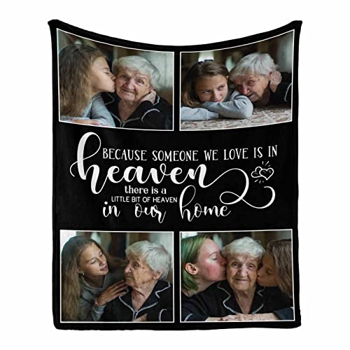 InterestPrint Custom Photo Memorial Blanket in Loving Memory Blanket Remembrance Blanket Sympathy Gifts for Loss of Loved One - color: Multi X44, size: 30 x 40 Inches
