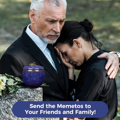 Small Urns for Human Ashes Keepsake, Ceramic Ice Crack Memorial Keepsake Cremation Urns Token Urns Mini Sharing Funeral Urns with Black Premium Box,Blue - color: Blue