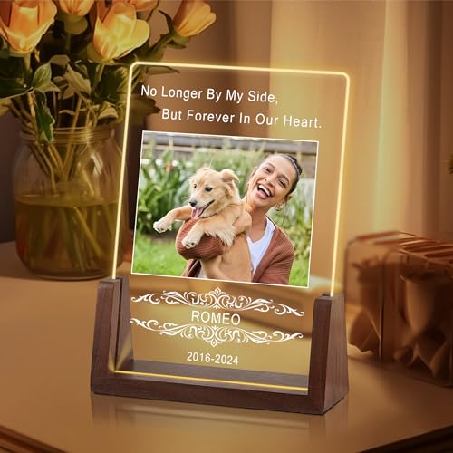 Personalized Dog Memorial Gifts for Loss of Dog, Dog Memorial Gifts, Pet Sympathy Gifts for Dogs, Pet Memorial Acrylic Night Light, Lost Pet Memorial Gifts Dog, Cat Memorial Gifts, Pet Loss Gifts - color: S3