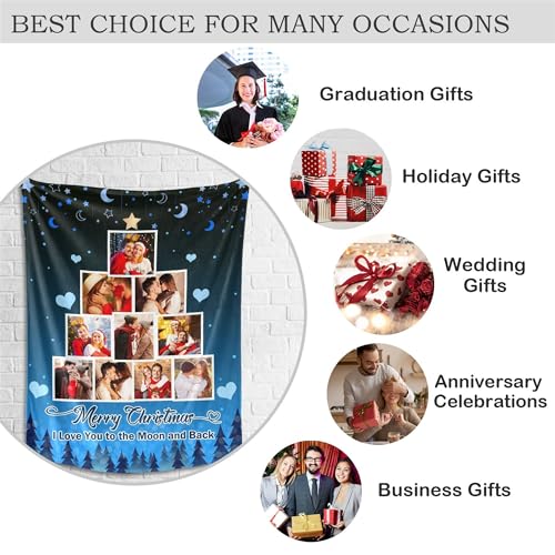 Gift for Couples Customized Picture Collage Throw Blanket for Adult Personalized Soft Flannel Blanket Using My Own Photo Comfy Blanket for Wife Husband Girlfriend Boyfriend Made in USA - color: Style 19