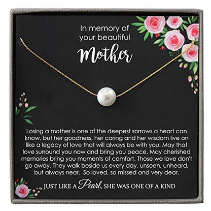 Be Wished Loss of a Mother Sympathy Gifts, Handmade Necklace with Meaningful Message, Ready to Give Jewelry - style: 14K Gold Pearl Necklace