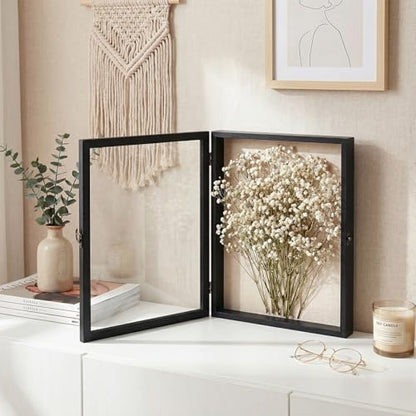 13×16 Shadow Box Frame, Linen Back, Glass Door, Hinge Display Case - color: Rustic Black, size: 13×16