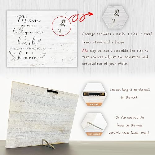 Memorial Picture Frames for Loss of Mother - Condolence Gifts for Loss of Mom, Bereavement Gifts, Fits 4x6 In Photo - style: Mom in heaven