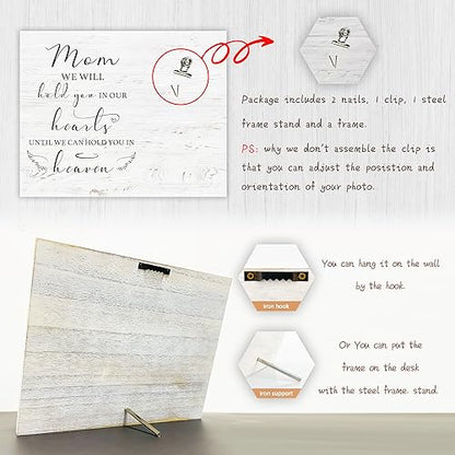Memorial Picture Frames for Loss of Mother - Condolence Gifts for Loss of Mom, Bereavement Gifts, Fits 4x6 In Photo - style: Mom in heaven