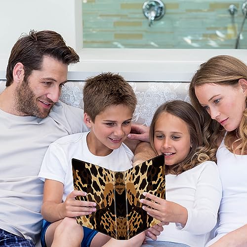 Photo Album 4x6 Photos - 60 Photos Capacity PU Leather Cover Photo Album with Strong Elastic Band, Portable Picture Album for Family Wedding Wedding Anniversary, Art Leopard Print - color: Art Leopard Print