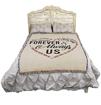 Pure Country Weavers I'm Here Inside Your Heart Blanket - I Love You Forever and Always Us - Sympathy Bereavement Gift Tapestry Throw Woven from Cotton - Made in the USA (72x54) - color: Inside Your Heart, size: 72" x 54"