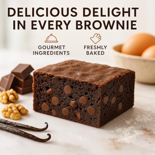 Thank You Gift Baskets - 18 Individually Wrapped Brownies Freshly Baked in a Variety of Flavors - Dulcet's Signature Flavored Fudge Brownies - Gift Box Comes with Thank You Card - style: Thank You
