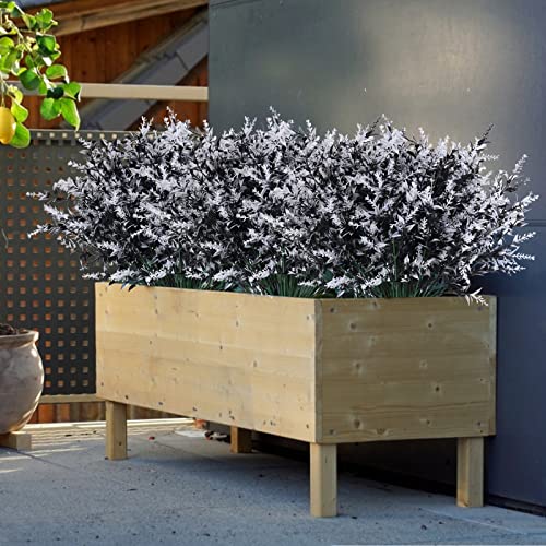 RECUTMS Artificial Plants Spring Black Greenery Fake Fall Outdoor Flowers - color: Black+white, size: 12 Bundles
