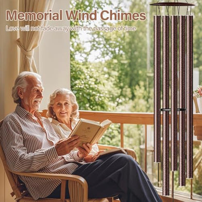 68” Large Wind Chimes for Outside Deep Tone, Bronze WindChimes for Women Mom Grandma, Memorial Sympathy Wind Chime for Loss of Loved One - size: Bronze-68 Inch-5 Tubes