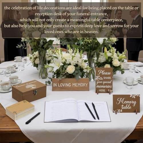 Celebration of Life Guest Book Funeral Memory Cards, Tree - style: Tree
