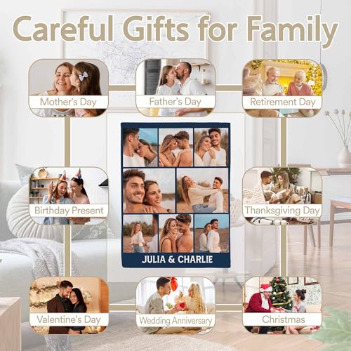 Photo Blanket with Text | Custom Blanket for Her | Personalized Blanket for Wife | Customize Blanket for Girlfriend Couple Boyfriend - color: Style 3