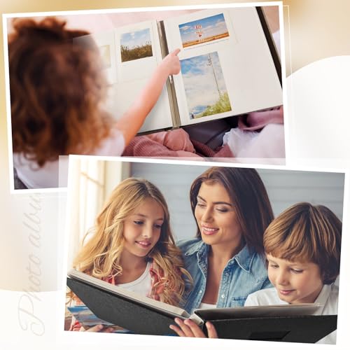 Jetec 5 Pcs 11 x 10.6 Inch Large Photo Album Self Adhesive,Black - color: Black