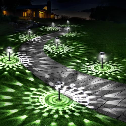 10 Pack Ultra Bright Solar Lights Outdoor Waterproof, from Dusk to Dawn Up to 12H Outdoor Solar Lights, Auto On/Off Solar Powered Garden Pathway Lights, Landscape Lighting Decorative for Yard, Patio - color: Cool White