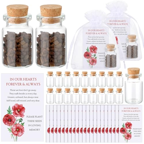 Tanlade 100 Set Funeral Favor Memorial Seed Packet for Guest, Red Poppy - style: Red Poppy
