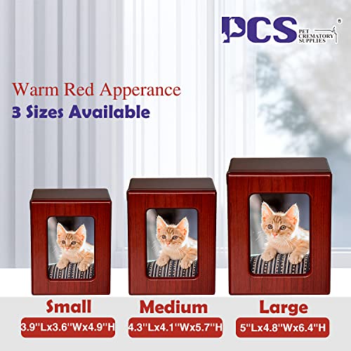 PCS Cat Urns - Photo Urn, Cremation Box, Ashes Urn - Red-Medium - color: Red, size: M(26-45lbs)