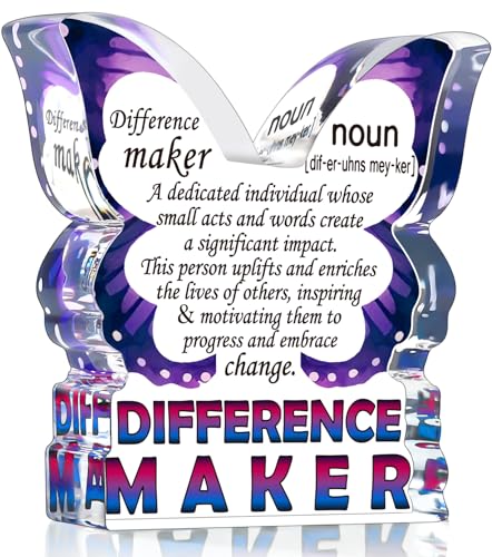 Thank You Gifts for Mentor Teacher Coach Boss Lady, Boss Gifts for Women, Difference Maker Gifts for Women Coworker Staff Employee Bosses Day, Appreciation Motivational Decorative Signs Plaques - style: Difference Maker