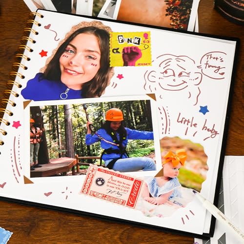 Scrapbook Photo Album, Linen Covered, 8x8 Inches, 20 Sheets/40 Pages | Hardcover Kraft White Pages, Wedding Guest Book, Travel Memory Book, Christmas, Baby Shower Keepsake, Family Album - color: White, size: 8x8 Inch 40 Pages