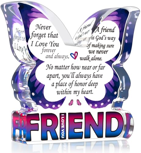 Friendship Gifts for Women, Best Friend Birthday Gifts for Women, Butterfly Gift for Friends BFF Bestie Bestfriend, Small Gifts for Female Friend Ideas, Friends Decorative Signs Plaques - style: Friend
