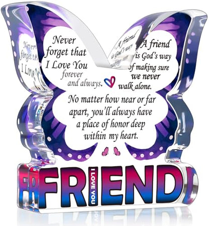 Friendship Gifts for Women, Best Friend Birthday Gifts for Women, Butterfly Gift for Friends BFF Bestie Bestfriend, Small Gifts for Female Friend Ideas, Friends Decorative Signs Plaques - style: Friend