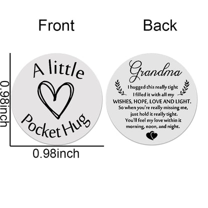 Memorial Gifts for Loss of Grandma Sympathy Remembrance Gift Grandmother | Loss of Grandmother Pocket Hug Token Keychain Coin Bereavement Condolence Gifts for Women Men Boys Girls with PU Key Chain - color: Grandma