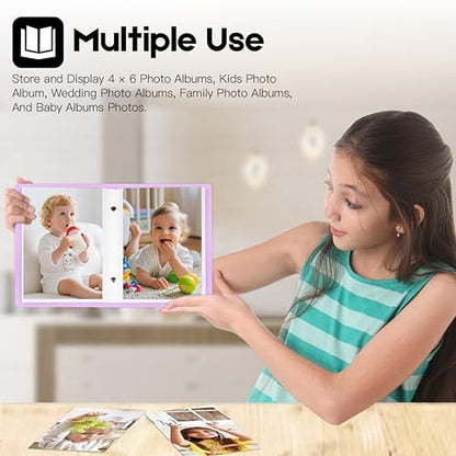 Ruibytree 2 Pack Small Photo Albums 4x6 Pictures, 104 Photos Total, Purple - color: Purple