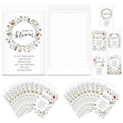 Fumete 50 Pcs Wildflower Seed Packet Baby in Bloom Baby Shower Party Favor