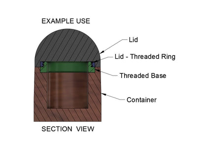 3.5" ID Plastic Threaded Ring Set for Bowls, Cups, Containers, Lids, Urns, Vessels, Woodturning Projects (3.5" ID 4.7" OD) - size: 3.5" ID 4.7" OD