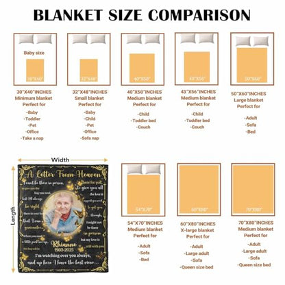 Custom Memorial Blanket with Photo - Sympathy Gift for Loss of Loved One - color: Style 23
